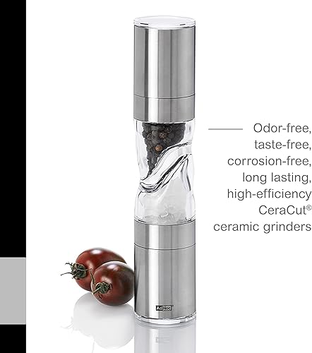 Miniatura 6 de AdHoc Duomill Pure - Molinillo combinado de sal y pimienta de acero inoxidable, práctico molinillo de sal y pimienta - Acero inoxidable