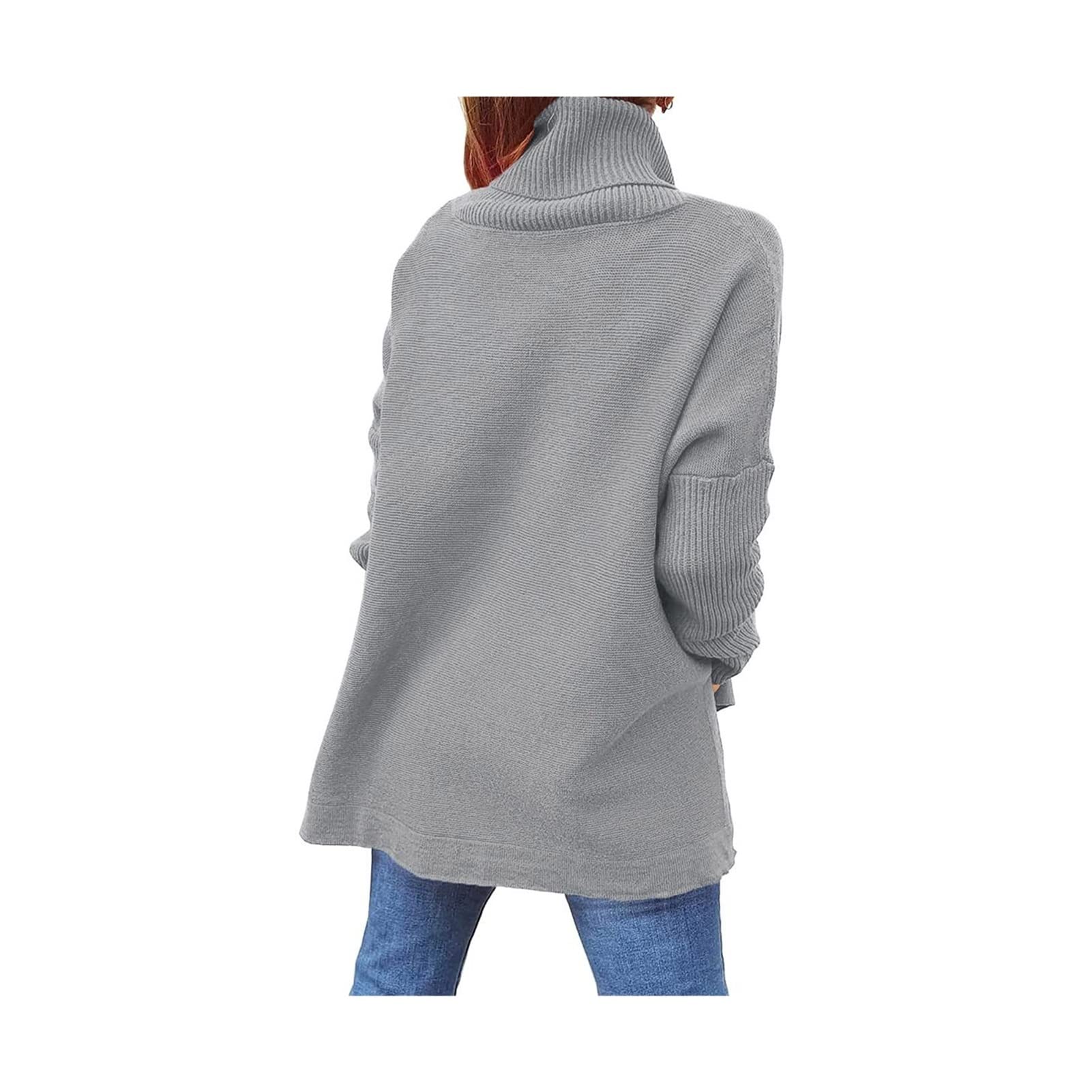 Damski sweter z golfem, tunika, sweter, można nosić z legginsami, dżinsami, trampkami lub butami
