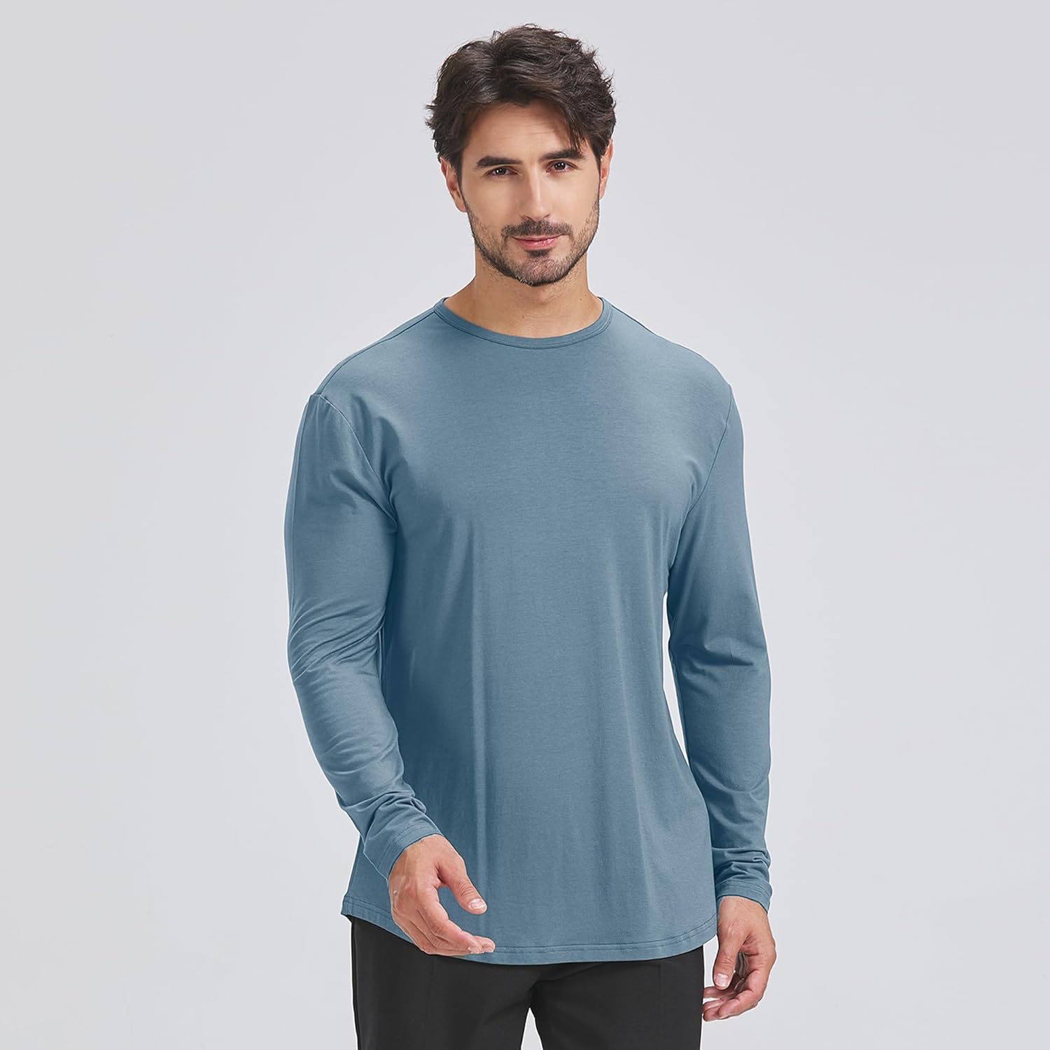 netdraw Men's Ultra-Soft Bamboo Viscose T-Shirt, Curved Hem Lightweight Cooling Cotton Blend Casual Tee - Image 5