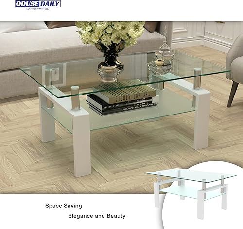 Miniatura 37 de Juego de 2 mesas auxiliares de cristal, mesa de cristal pequeña, mesa auxiliar negra con parte superior de vidrio templado, marco de metal, para