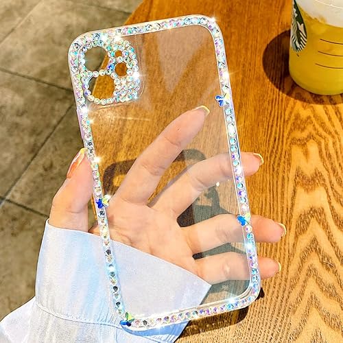 Miniatura 4 de BANAILOA Funda de lujo para iPhone 11 con purpurina, elegante funda de diamantes de imitación 3D con diamantes de imitación transparentes y