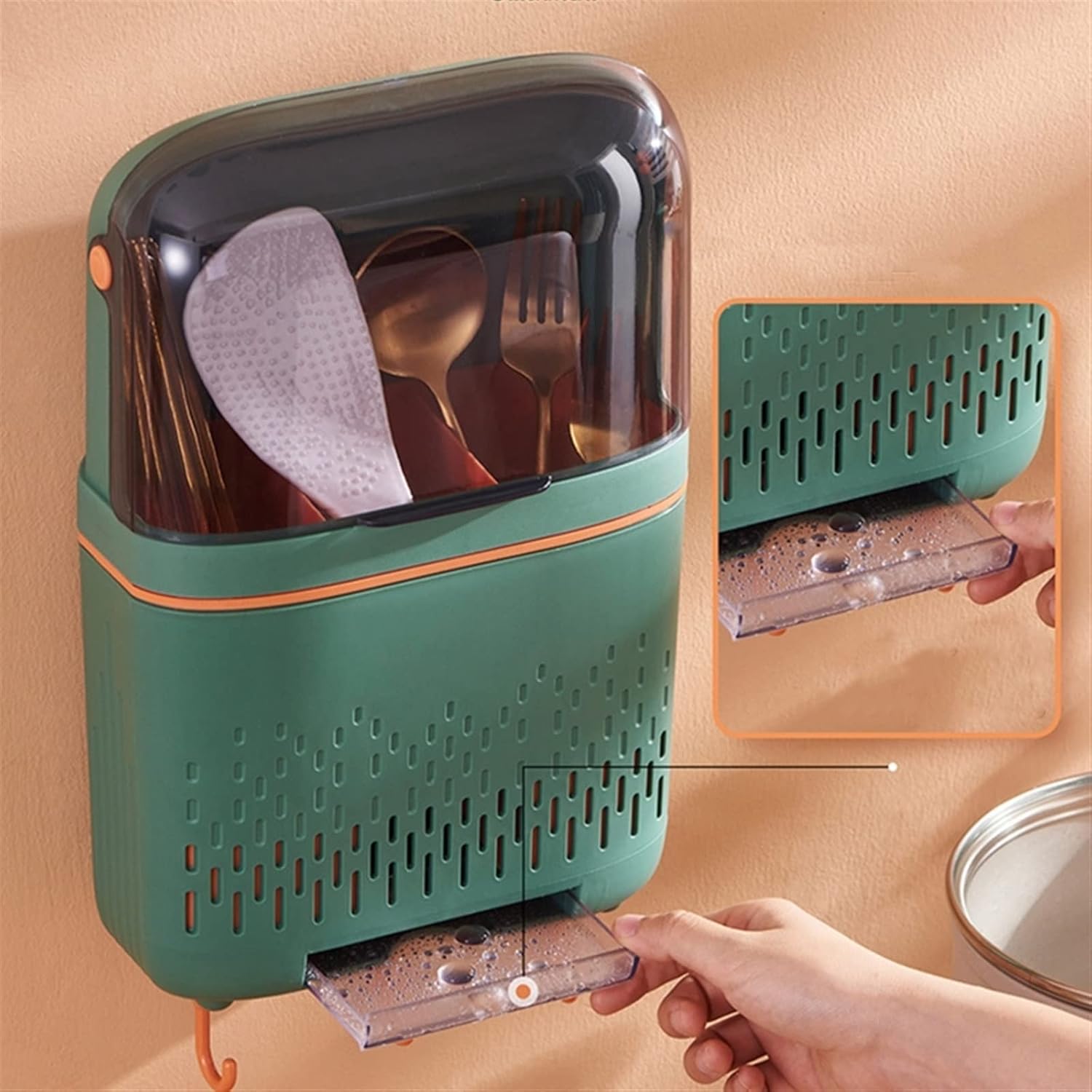 Chopstick Racks Chopsticks and Straw Holders Dishwasher Baskets Cutlery Boxes for Spoons Other Small(Green)