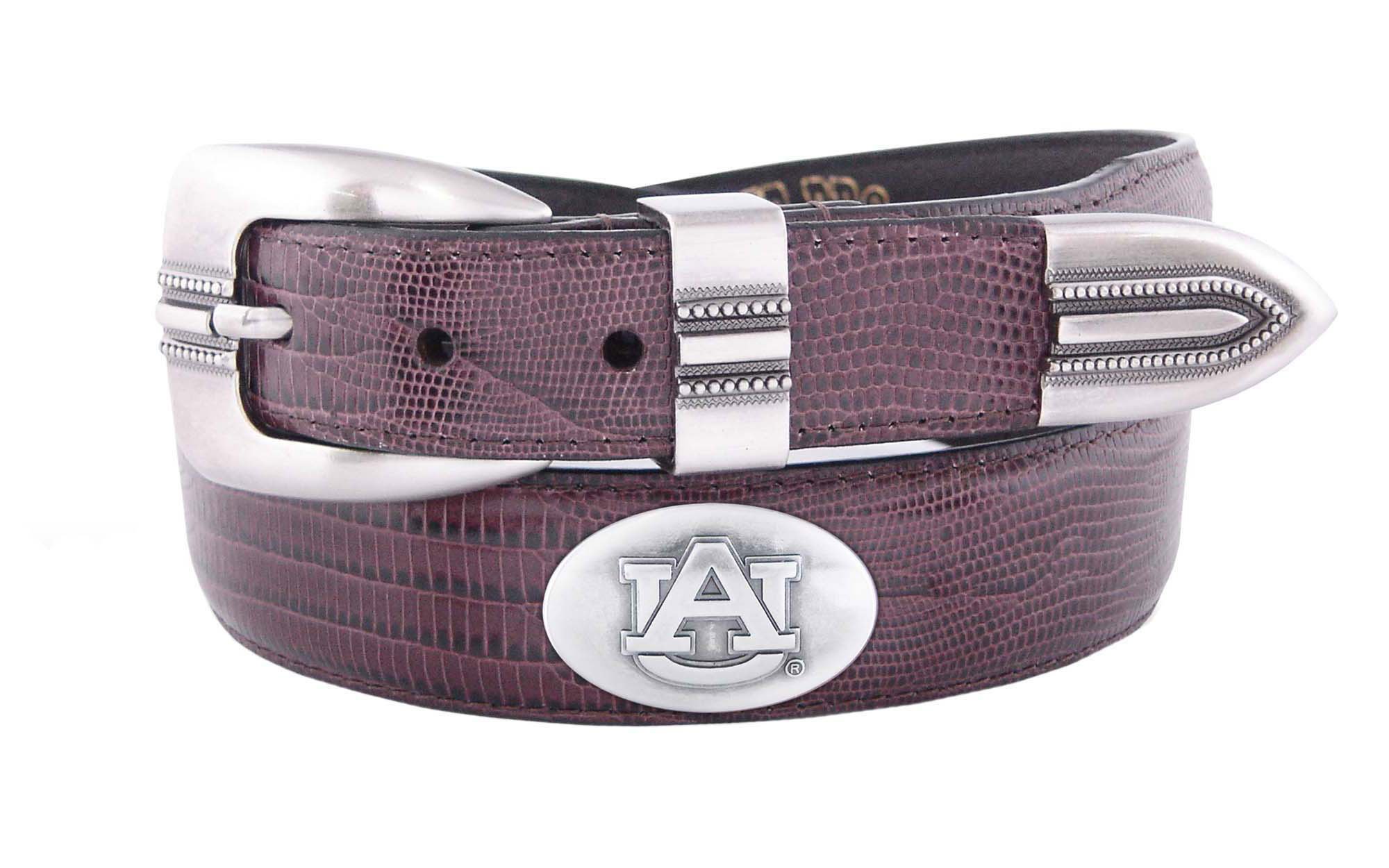 Zeppelin Products Inc. NCAA Auburn Tigers Lizard Tip Leather Concho Belt