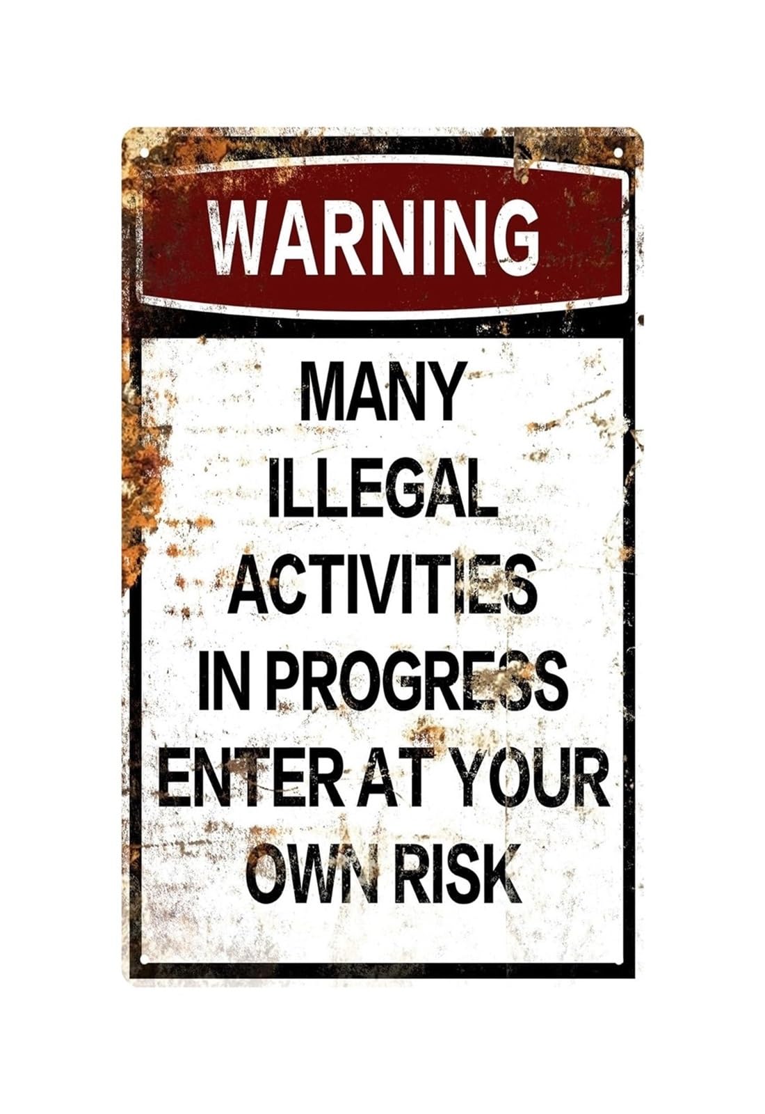 MQXFCZUX Funny Warning Sign Metal Tin Sign Vintage Humorous Wall Decor for Home Office Man Cave Garage 8 X 12 inch