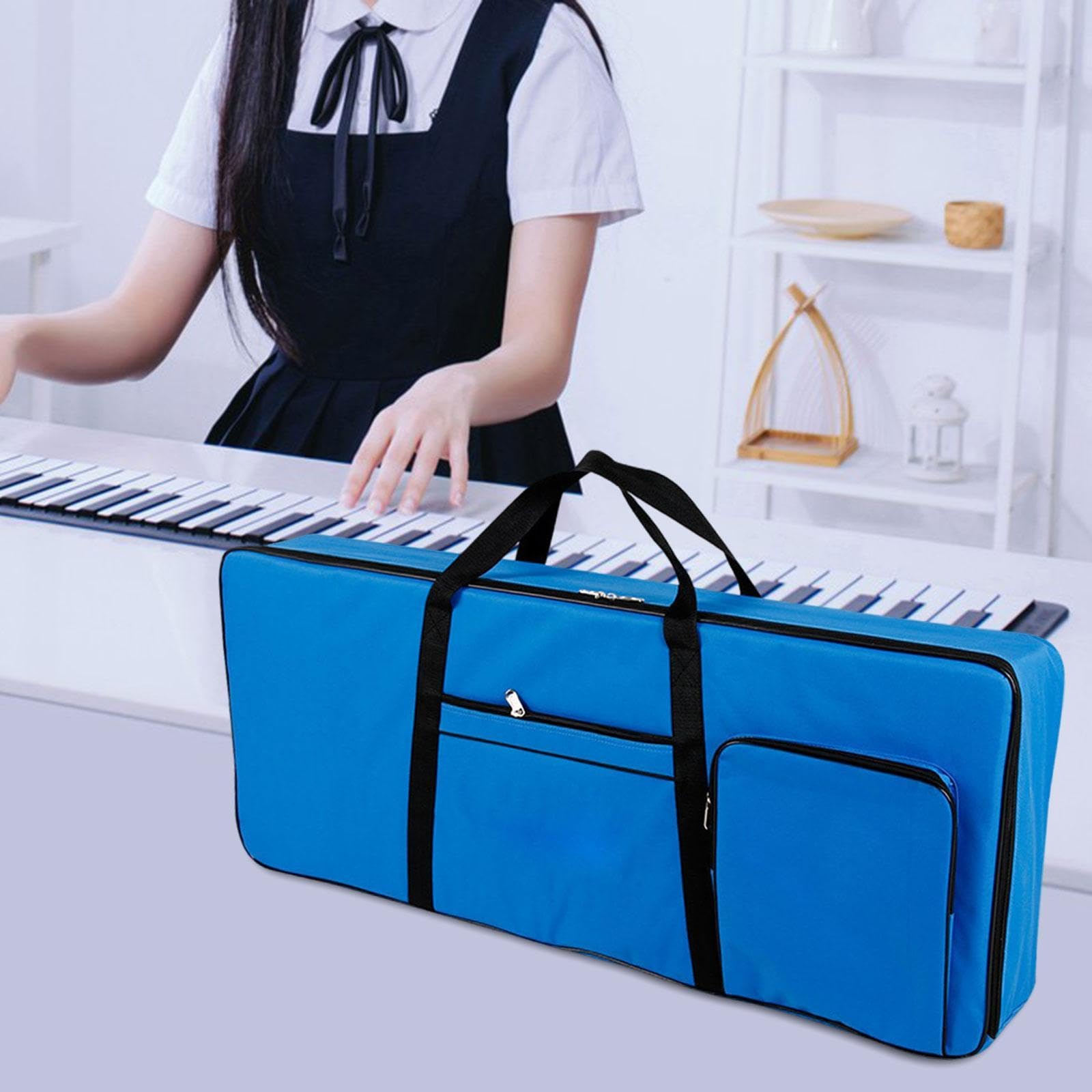 Amagogo Borsa per tastiera a 61 tasti, custodia protettiva per tastiera, custodia per il trasporto, custodia protettiva universale, borsa per tastiera per, Blu
