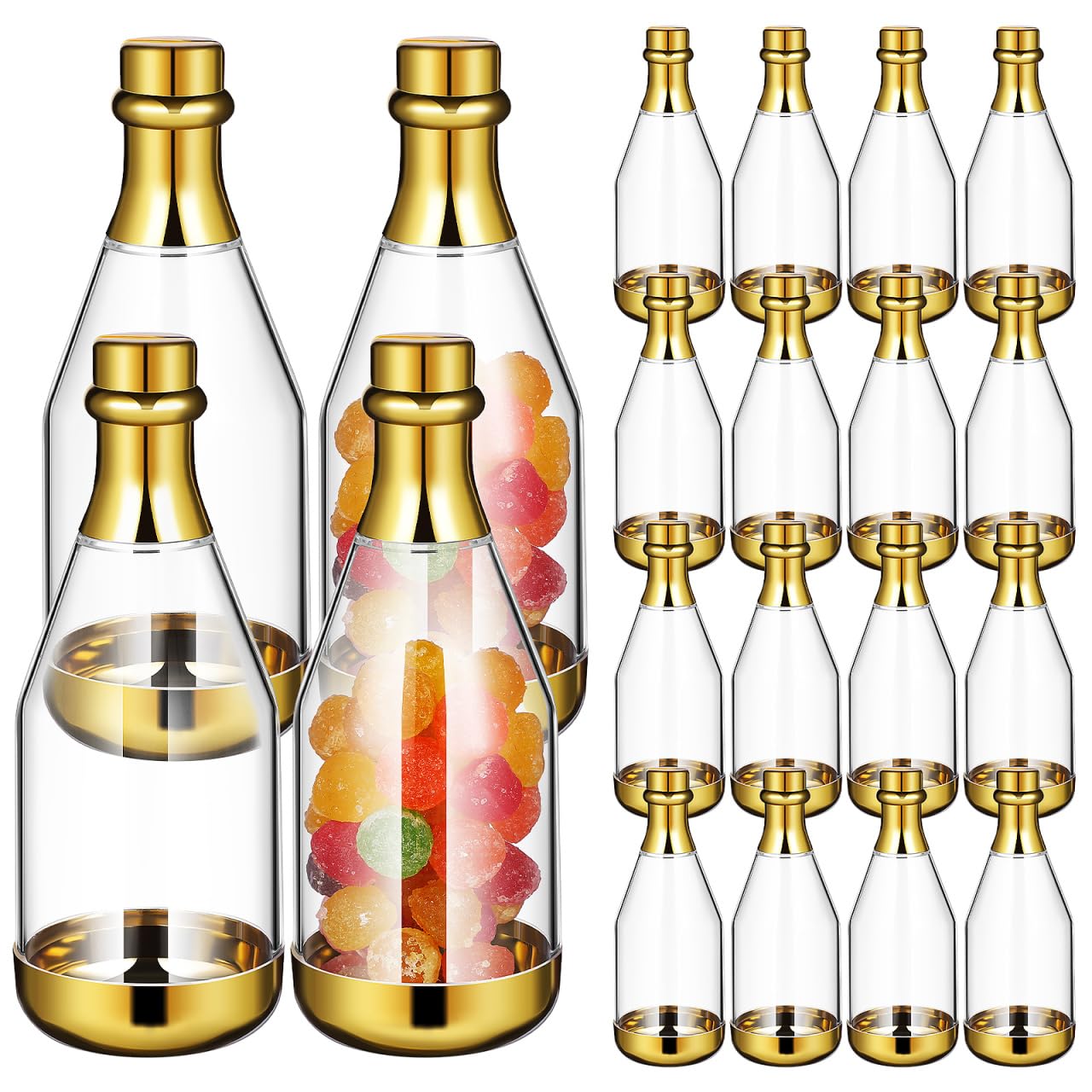 TOYANDONA Lot de 20 bouteilles de champagne - En plastique - Pour fête prénatale, fête nuptiale, mariage, fête d'anniversaire