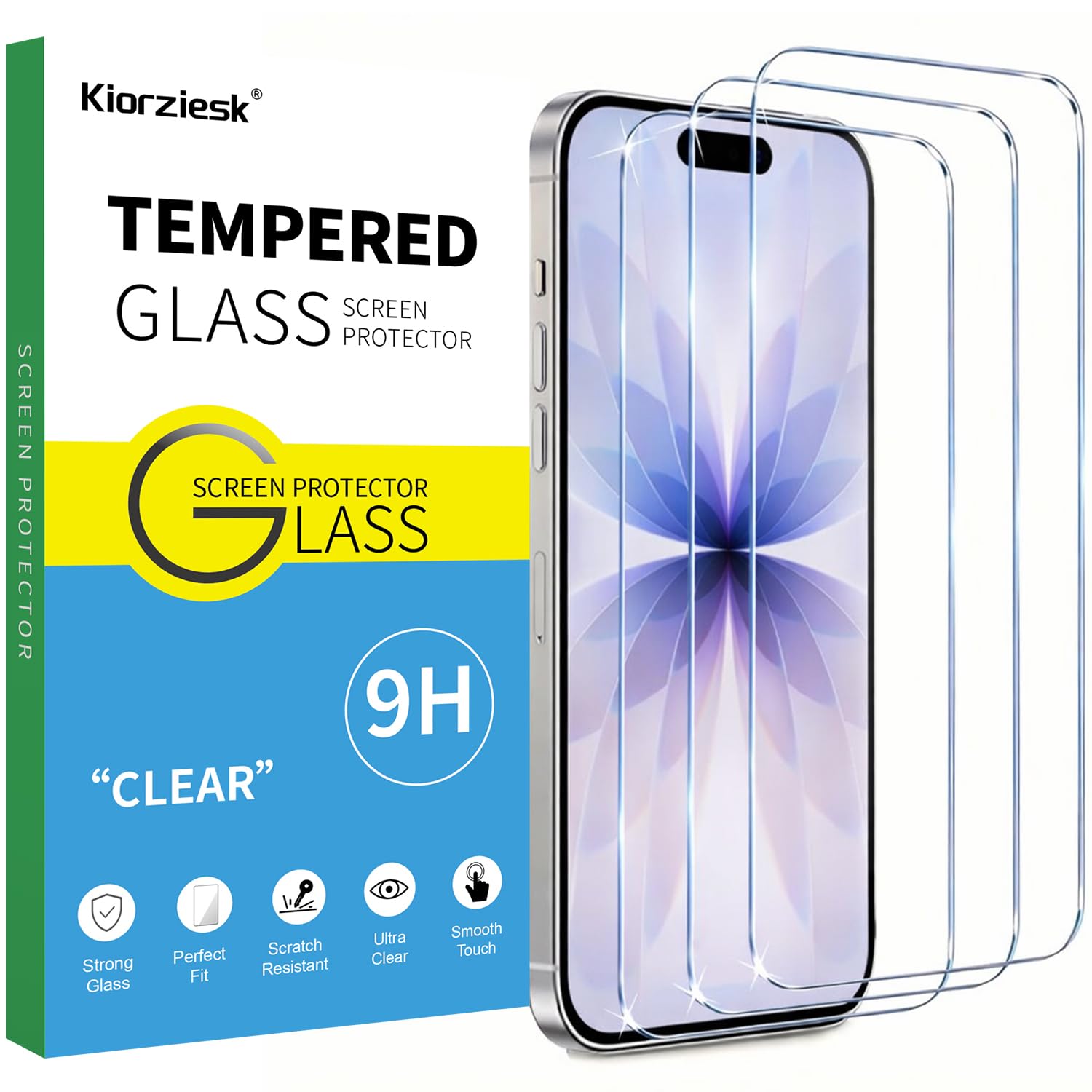 3 sztuki szkła hartowanego do iPhone 17, iPhone 17 Pro, iPhone 16 Pro, folia ochronna na ekran szkło ochronne odporne na zarysowania bez pęcherzyków twardość 9H szkło o wysokiej rozdzielczości 6,3