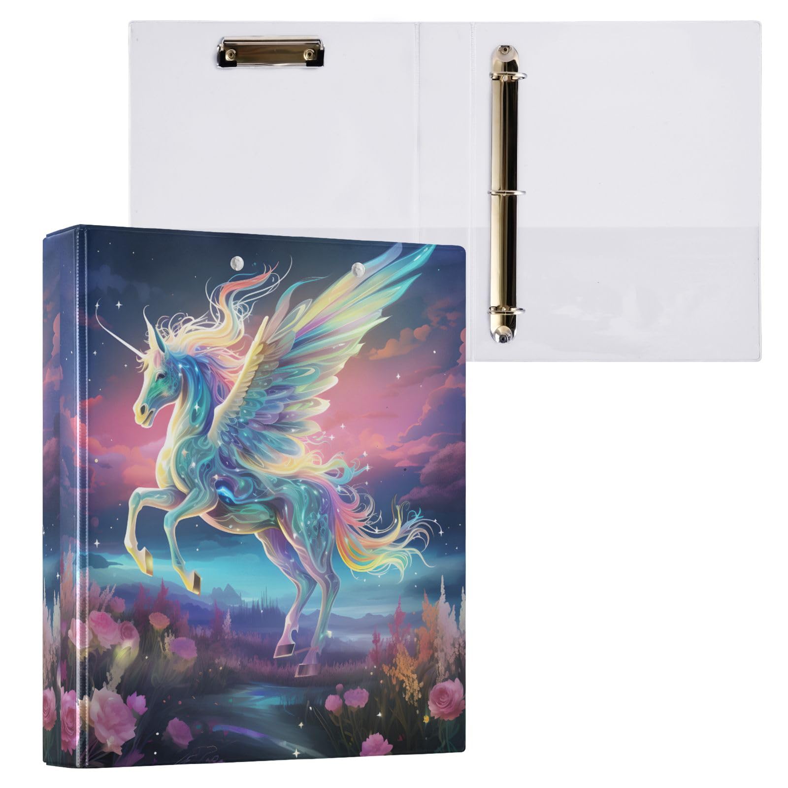 3 raccoglitori ad anelli Unicorn 1018 da 3,8 cm, con tasche interne trasparenti, per ufficio, scuola, lavoro, confezione da 2