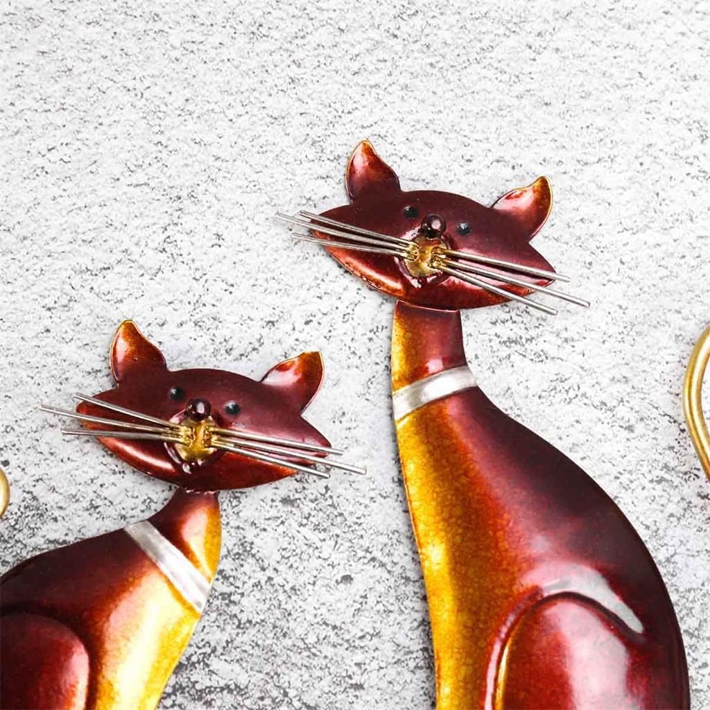 Cat Wall Hook Art Deco Hanger Cat Sculpture Hook Wall Mount with 4 Hooks Home Accessories (Color : A, Size : 20x3x19cm) (Red 20x3x19cm)
