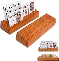 Vista 8 de Juego de soportes para mazos de cartas de madera para niños y adultos, juego de bandejas con soporte para cartas de 4 piezas para organizar