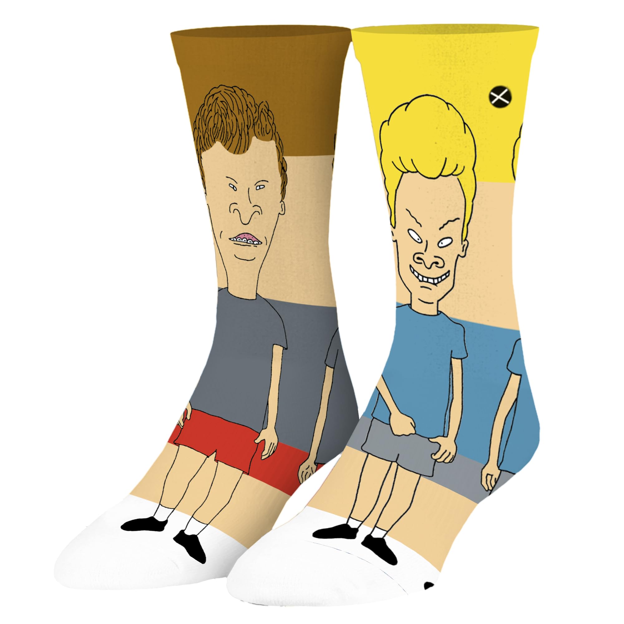 ODD SOX, Beavis and Butthead Socks, Fun Novelty Gifts for Men, Beavis & Butthead 360, Large