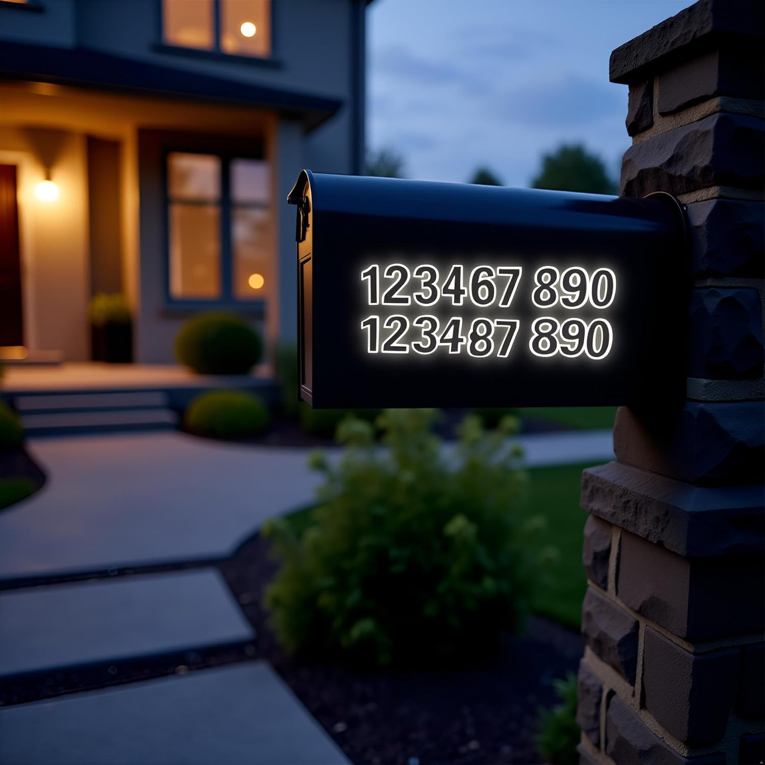 40Pcs White Pieces Reflective Mailbox Number Sticker Decal Adhesive Reflective Address Numbers Number 0-9 for Window, Signs, Door, Cars, Mailbox Accessories and Hardware, Mailbox Numbers (1inch)