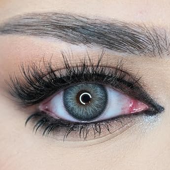 Venus Coloured Contact Lenses Without Prescription - 0.00 Dioptres - Soft Annual Lenses Contact Lenses Grey Blue for Women an