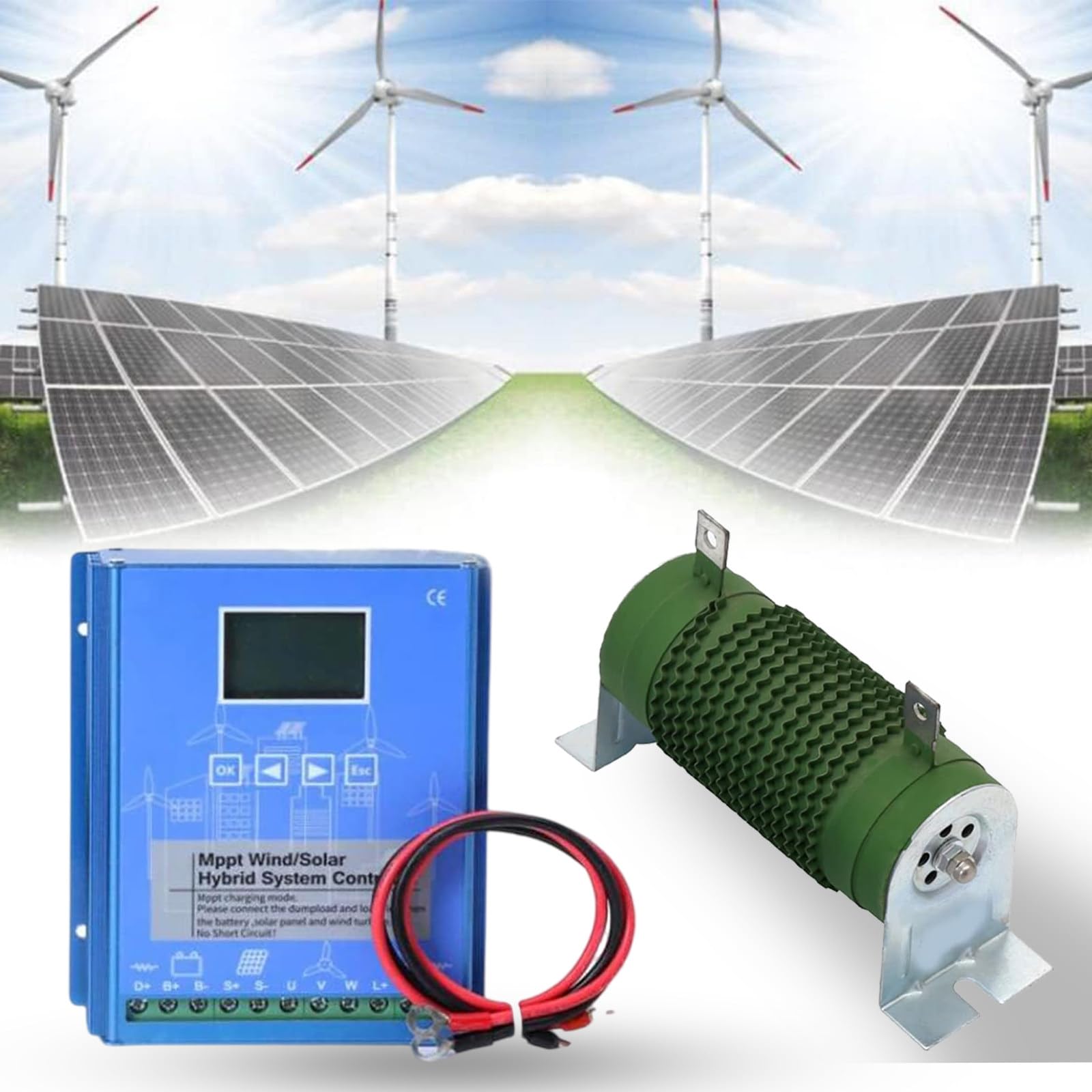 Regolatore di carica ibrido MPPT da 12000 W, sistema ibrido solare eolico con aumento del carico di scarico, regolatore di carica off-grid da 48 V