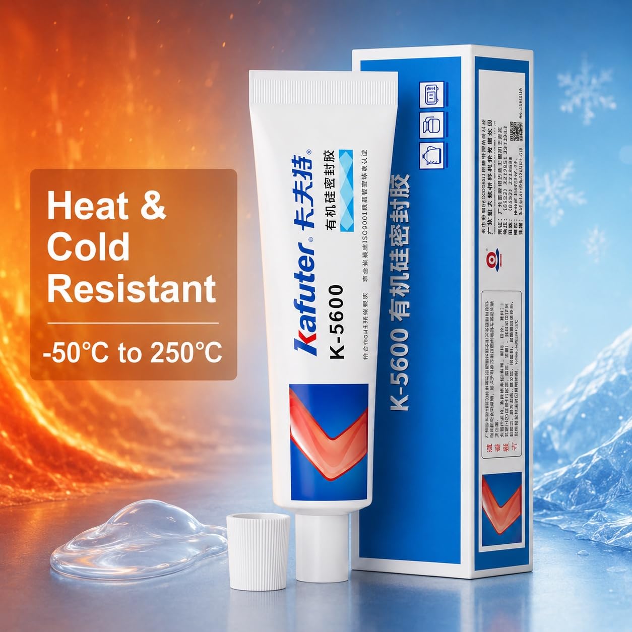 VIDOO Kafuter K-5600 Lebensmittelsicherer Silikonkleber Ungiftig Hochtemperatur Küchengeräte-Reparaturkleber Silikonkleber für Wasserkocher Teekannen - 300ml