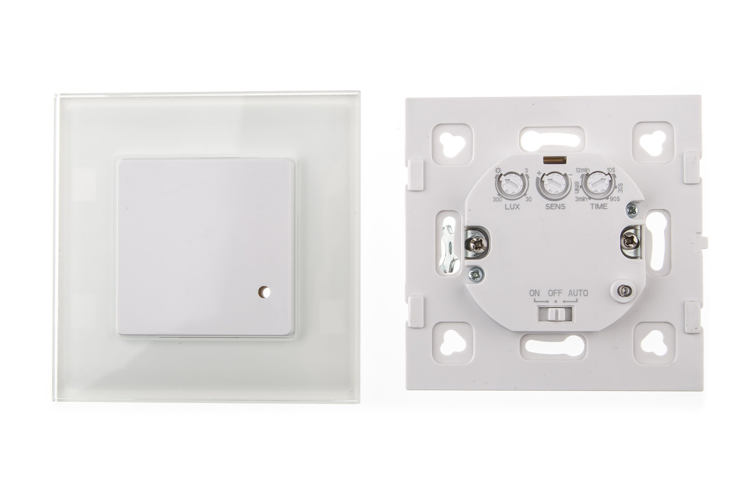 HUBER Motion 7 HF Detector de Movimiento por Radar para Interiores 180° - Detector de Movimiento Empotrado LED Adecuado, Sensor de Movimiento, Incl. Marco de Cristal, tecnología de 3 Hilos