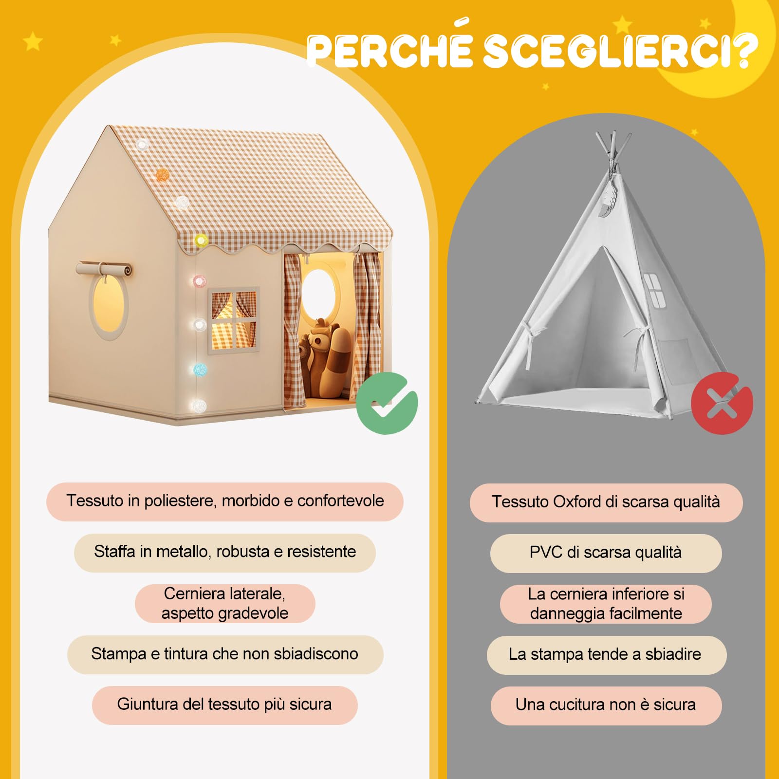 Ergocar Tenda Per Bambini Con Cuscini, Luci a Sfera, Nuvole, Farfalle, Adatti a Bambini Piccoli, Decorazione Della Stanza Regalo Di Compleanno Per Ragazzi e Ragazze