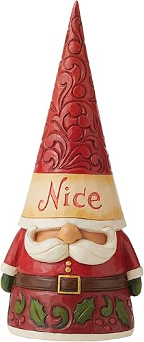 Enesco Jim Shore Heartwood Creek - Figura de gnomo navideño de doble cara, 8.27 pulgadas, multicolor, rojo