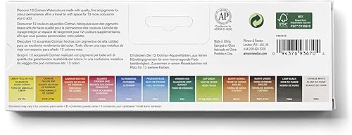 Vista 110 de Winsor & Newton - Cotman - Juego de acuarelas, 12 medias pastillas y pincel Juego de 6 tubos 0.3 fl oz