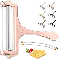 Vista 11 de Zulay Kitchen Cortador de queso con grosor ajustable, cortador de bloque resistente con 2 alambres adicionales, ideal para mozzarella, cheddar
