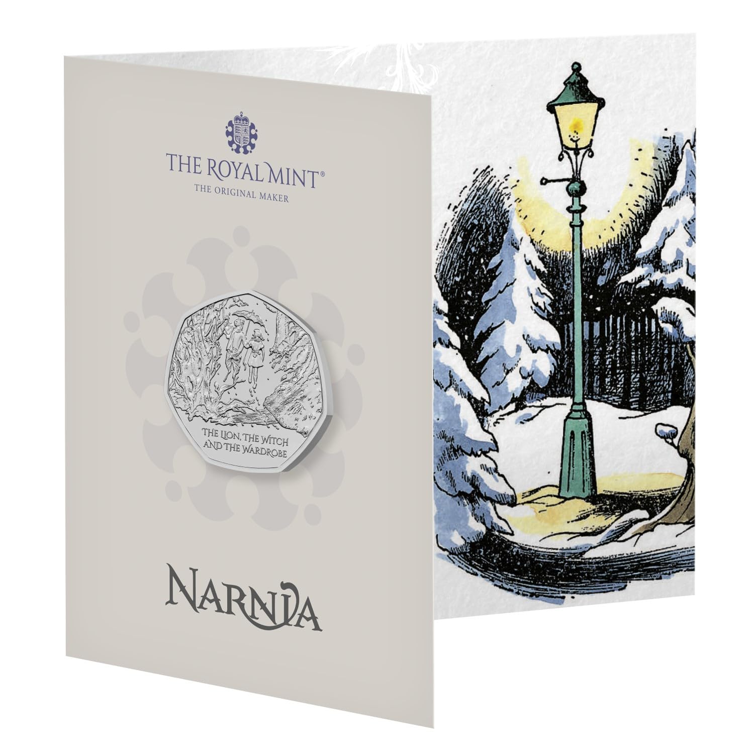 CrawleyCoins 2023 Narnia The Lion The Witch and the Wardrobe UK 50p Brilliant Uncirculated Coin in Mint Pack