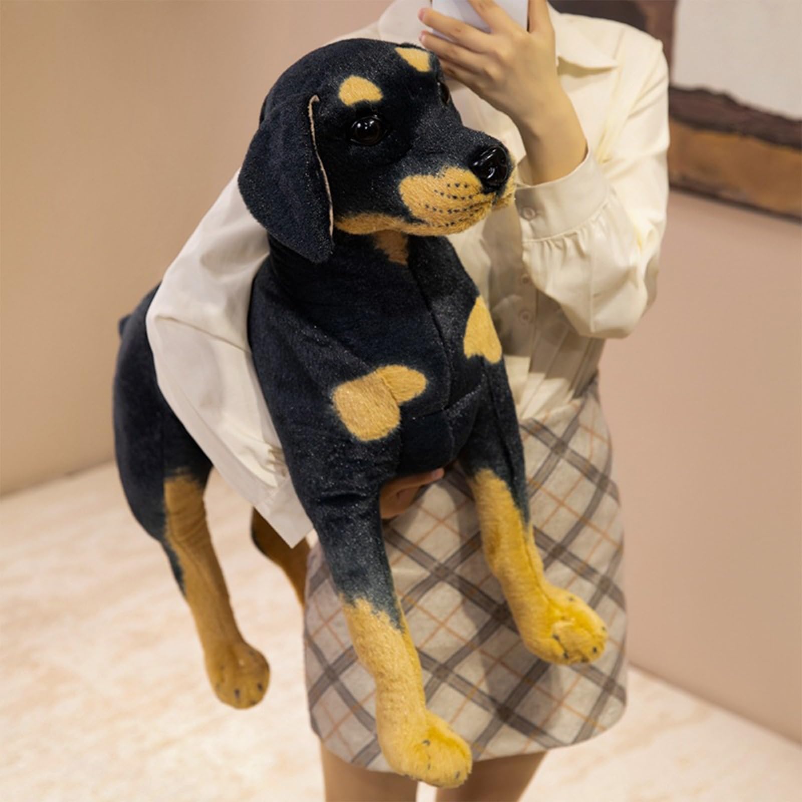 Perro de peluche grande XXL de peluche realista, perro de peluche, juguete de peluche, regalo para niños y adultos (60 cm)