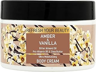 Vanilla & Amber Rich Body Cream - Bitter Almond Oil, Shea Butter, Glycerin, Panthenol and Vitamin E provide enhanced nutrition - nutrition-rich formula,