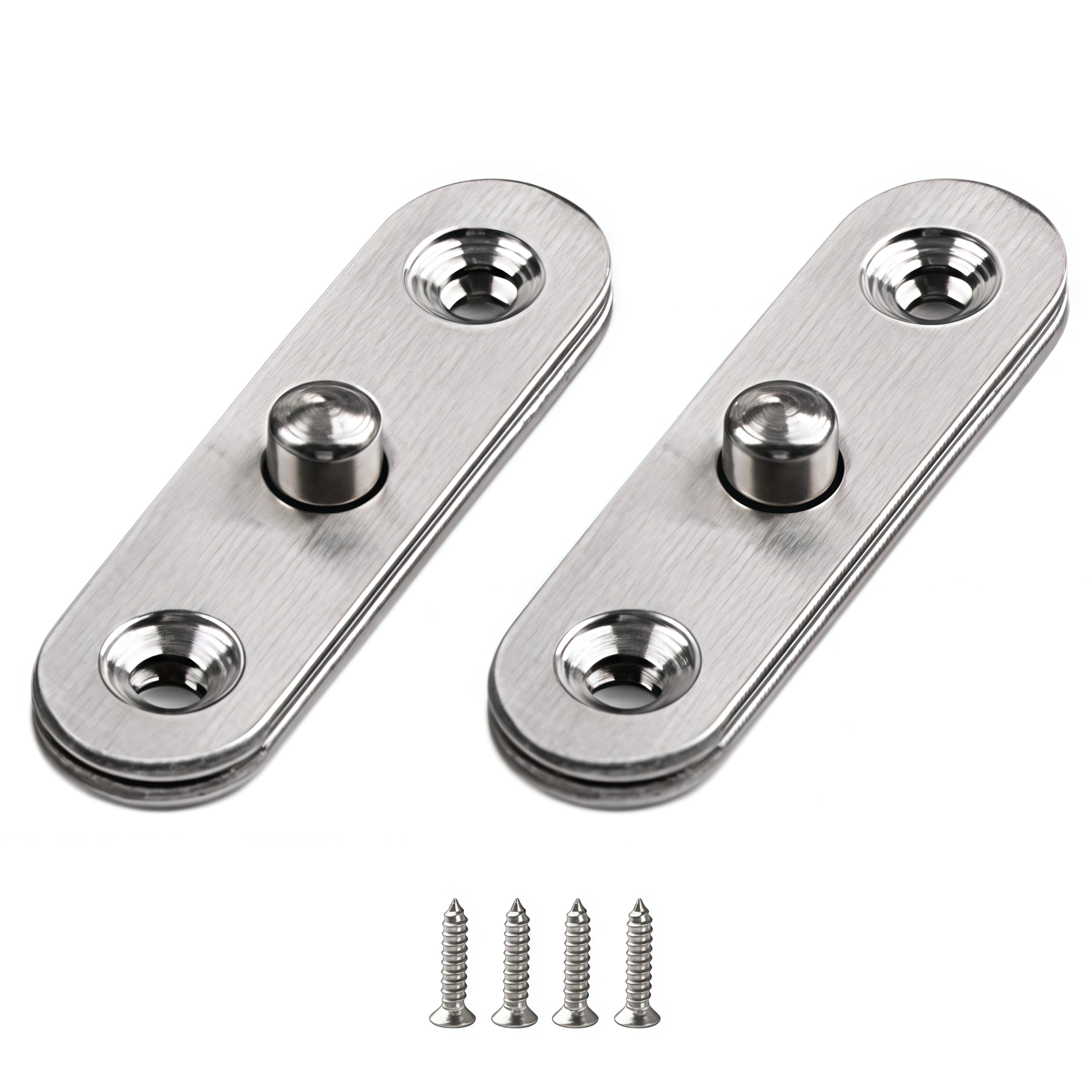 Vbnexyr Regular Hinges 2 Piece Stainless Steel 360 Degree Swivel Hinge Set For Revolving Wooden Doors Concealed Hinges 2.2 X 0.61 Inch Center Hinge