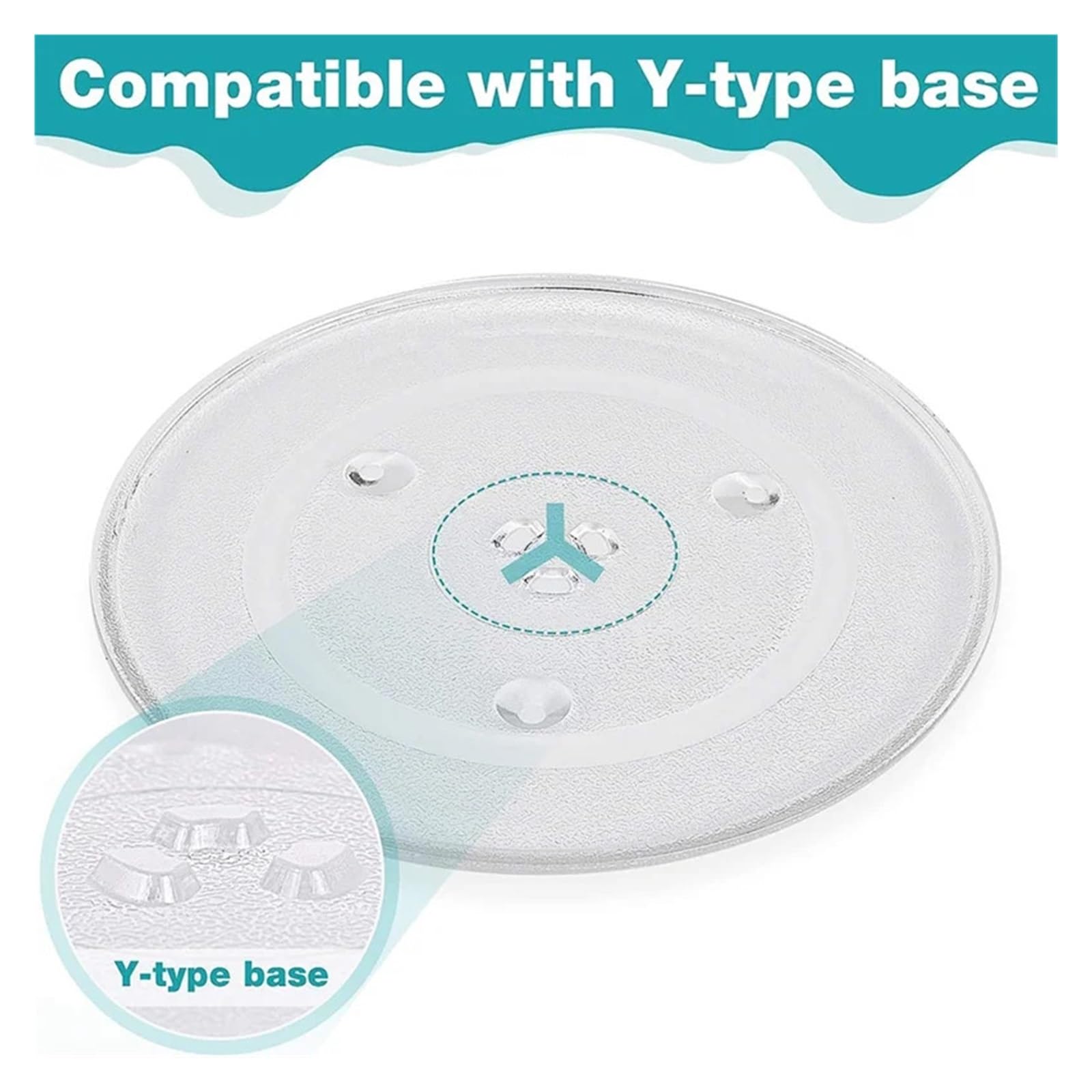 Plato Giratorio For Microondas, Placa De Vidrio, Accesorios De Bandeja De Vidrio De Repuesto Con Parte Inferior En Y De 12,5 Pulgadas For Horno Microondas