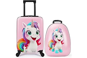 Emissary Enchanted Kids Rolling Suitcase with Sparkles for Girls