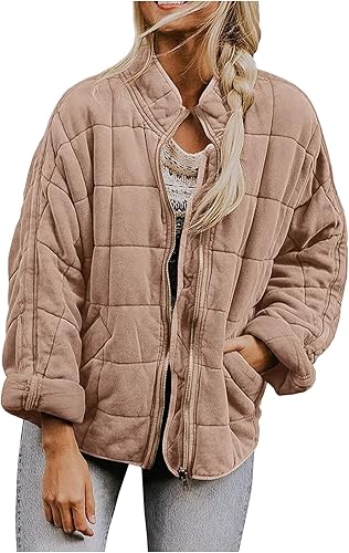 Miniatura 2 de Abrigos de invierno para mujer, abrigo de forro polar, suelto, liso, acolchado, cuello alto, chaqueta con cremallera, ropa de exterior con bolsillo