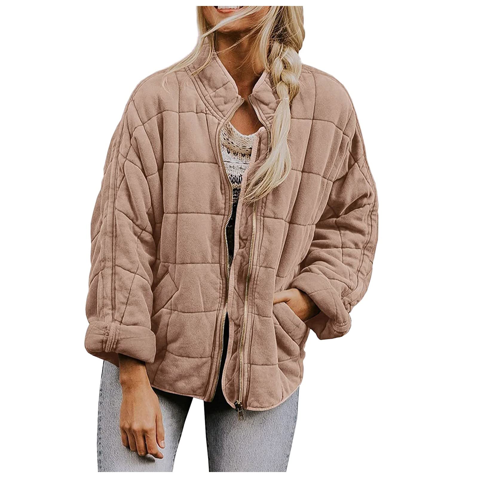 BysteWaterproof Jackets Women Slim Fit Button Jacket Button Jacket Cultivation Button Suit Lapel Coat Chest Hooded Zip Sweatshirt