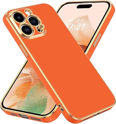 BENTOBEN Compatible con iPhone 14 Pro Max, funda delgada de lujo galvanizada para mujeres, hombres y niñas, funda protectora suave con correa para