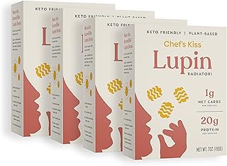 Chef’s Kiss Radiatori Pasta - 1 Net Carbs, 20g protein - Gluten-Free, Keto Pasta Made with High Fiber Lupini Flour - 7 oun...