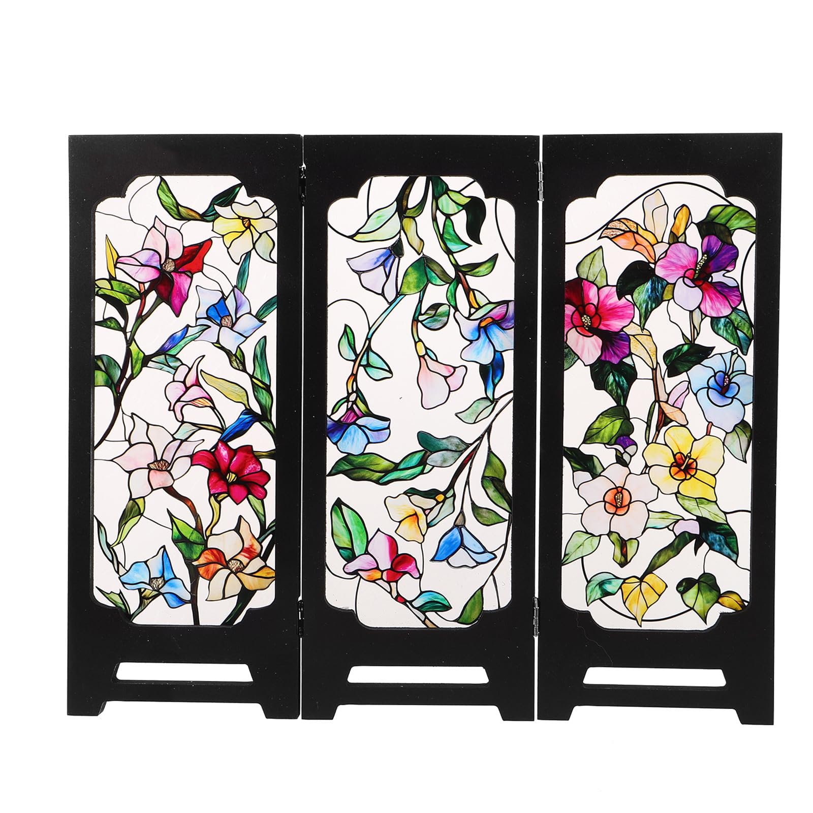 Mini paravent floral à 3 panneaux pliants Yardenfun pour décoration de table