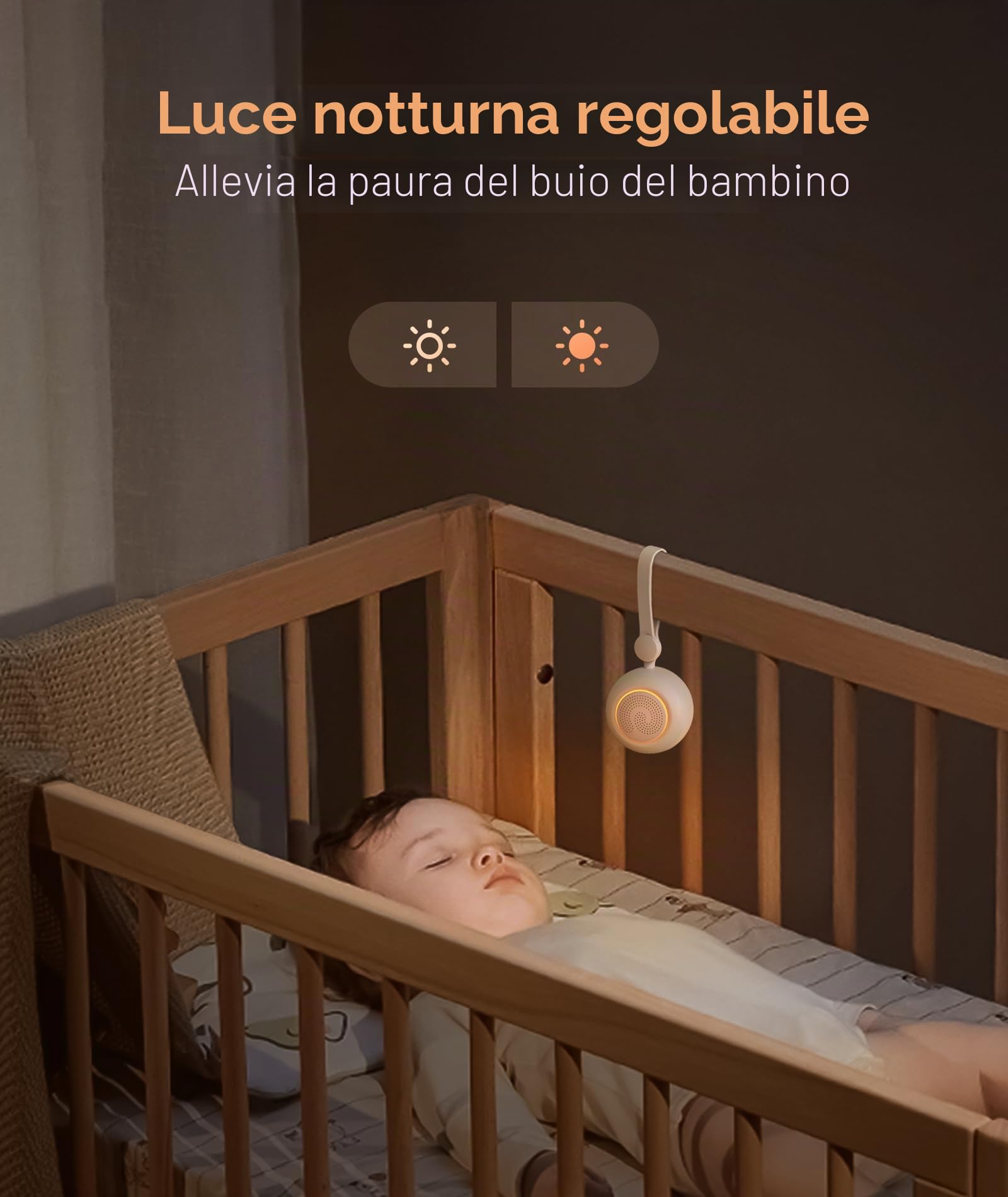 Dreamegg Sleep Lite 1 Macchina Rumore Bianco, Portatile Rumori Bianchi per Neonato con 19 Suoni Rilassanti, Macchina Rumori Bianchi Ricaricabile USB-C con Luci Notturne, 30 Volume, Regali Neonati