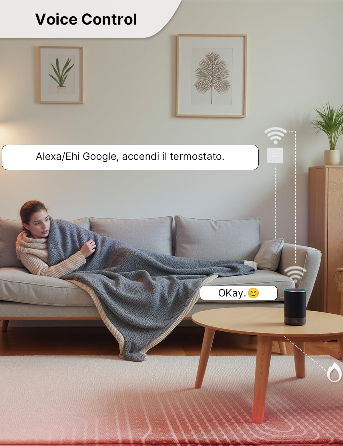 MOES Termostato Intelligente per Riscaldamento a Pavimento Elettrico WiFi | Termostato Ambiente Programmabile Compatibile, Alexa/Google Home, Smart Life/Tuya ( ZigBee Hub Richiesto)