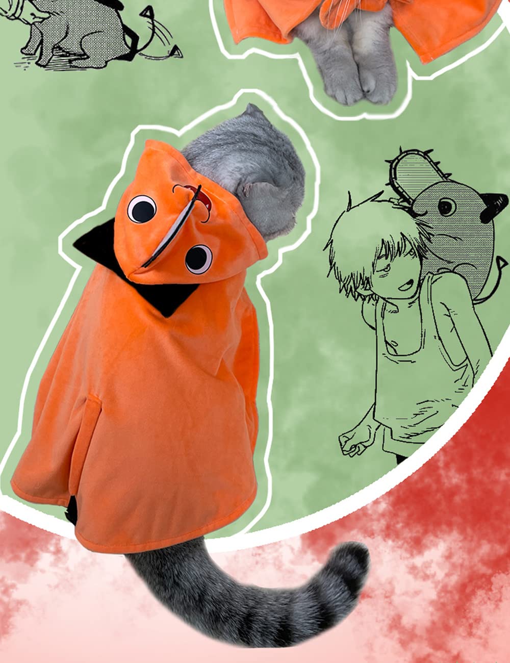 Amazon | チェンソーマン ポチタ ペット 猫 犬マント コスプレ 