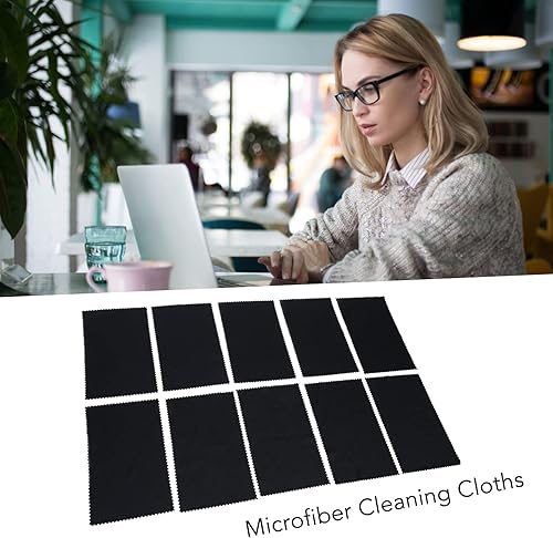 Miniatura 7 de Paquete de 10 paños de limpieza de microfibra para pantallas, lentes, lentes, eliminación de polvo y aceite, suave y sin arañazos, tamaño portátil,