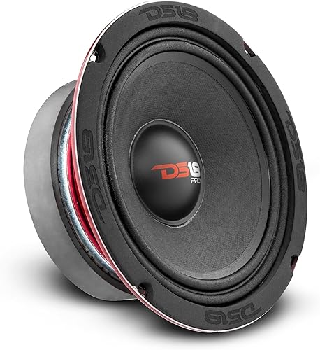 Miniatura 115 de DS18 PRO-X6.4M - Altavoz de 6.5 pulgadas, rango medio, bala de aluminio roja, 500 W máximo, 250 W RMS, 4 ohmios, altavoces de puerta de audio
