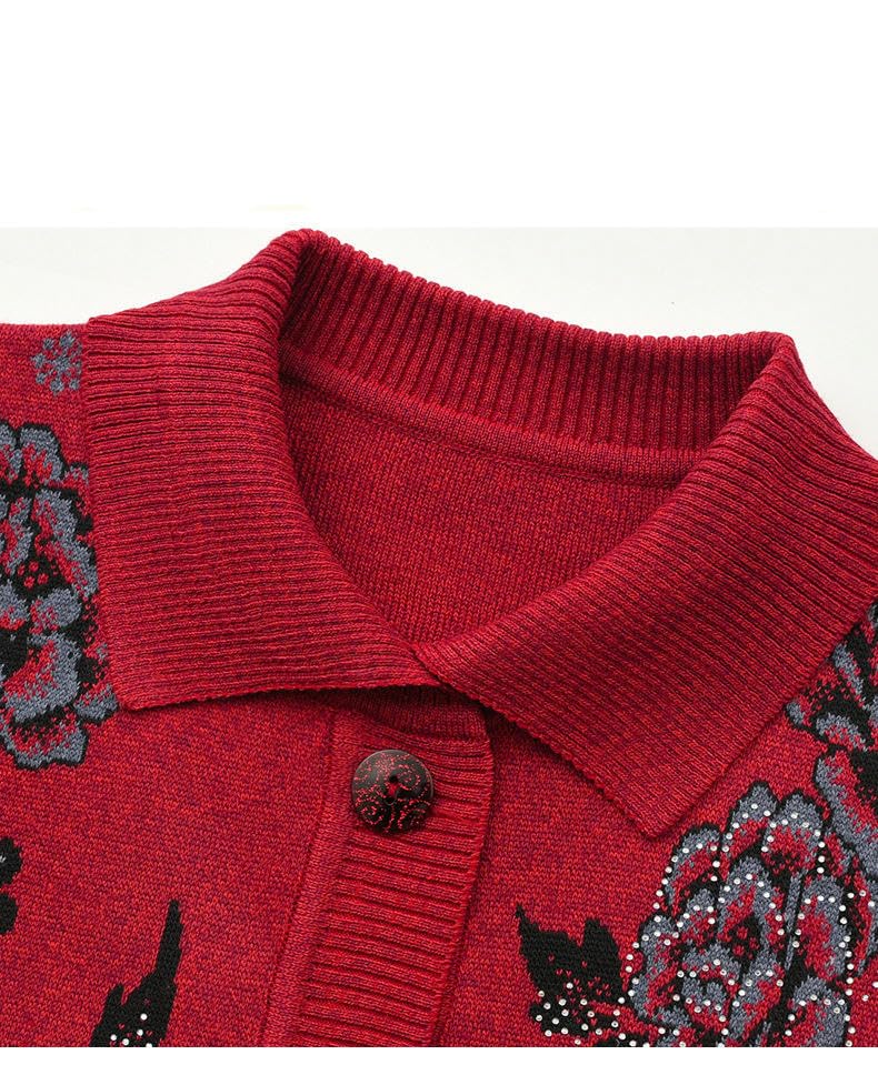 Suéter suelto mujer mayor abrigo cardigan fino punto primavera otoño 2