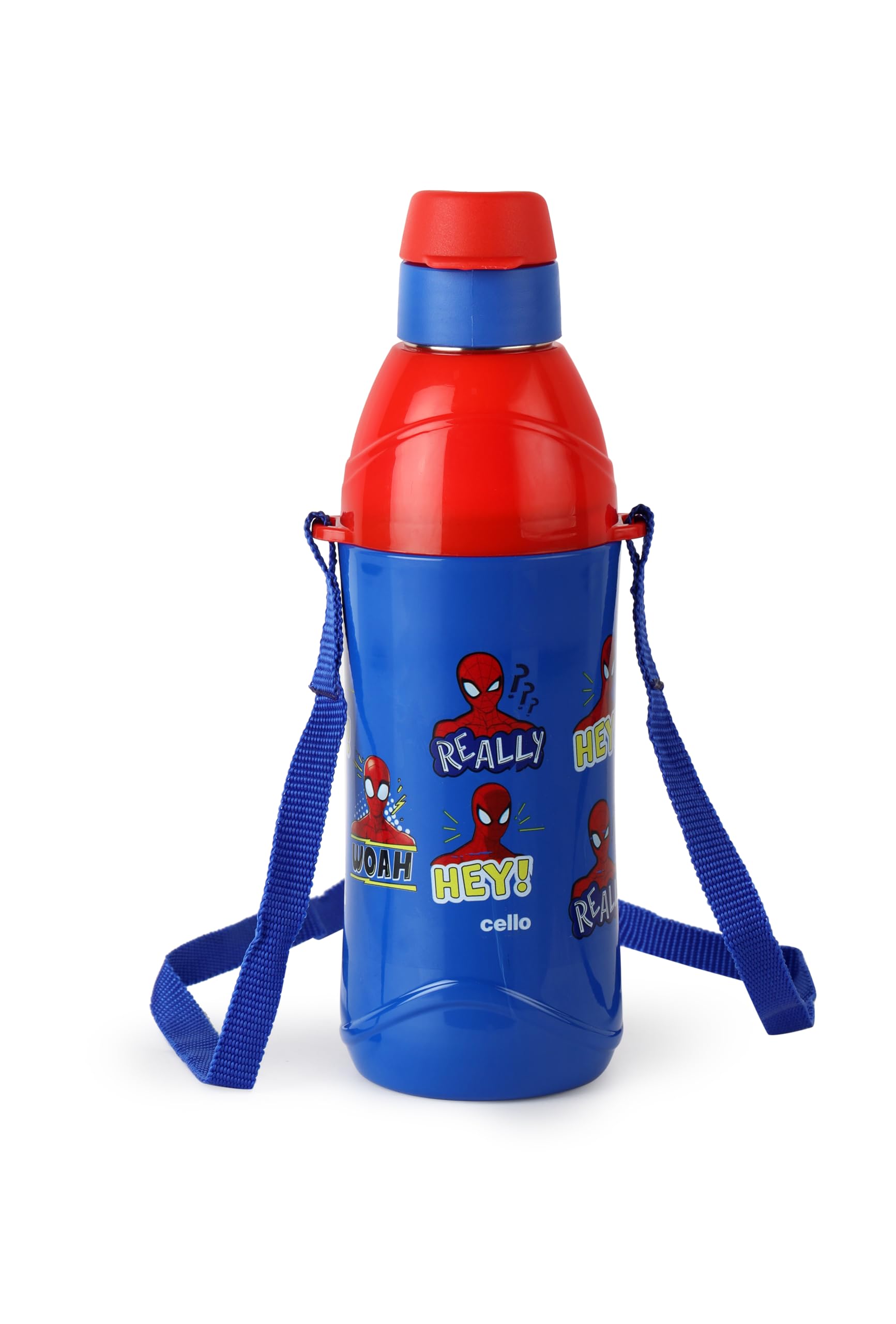 cello puro steel-x kids zee 900 inner steel cartoon design water bottle 700 ml, blue | isi certified, pu insulated, bpa free kids water bottle | easy to carry leakproof school kids water bottle