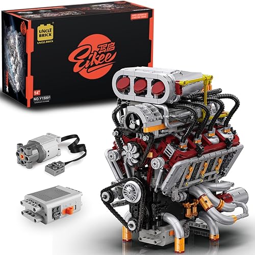 V8 Engine Building Block Set,Mini V8 Engine Kits That Runs,Collectible Set for Adults,Technic Sets Model Engine Gift for Adults,Home or Office Décor Sets for Boys 8-14(2347PCS)