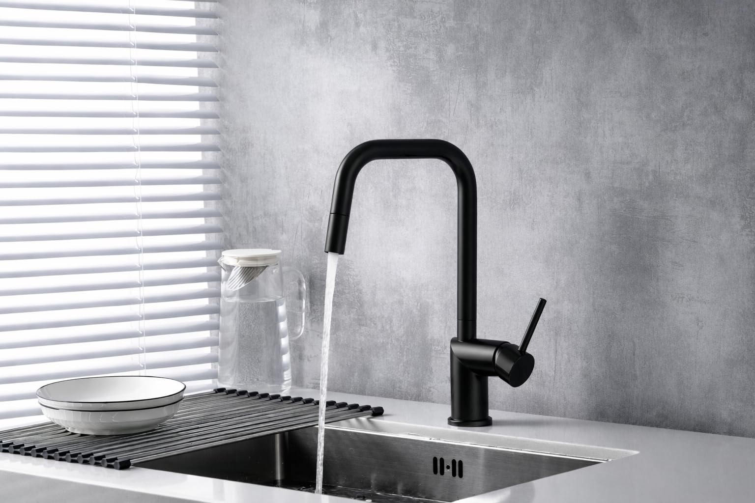 Grifo Cocina Extraíble Monomando Acero Inoxidable S304 | Grifo Fregadero Cocina con Caño Flexible, Giratorio y Cartucho Cerámico | Grifería Cocina Moderna IMEX Monza