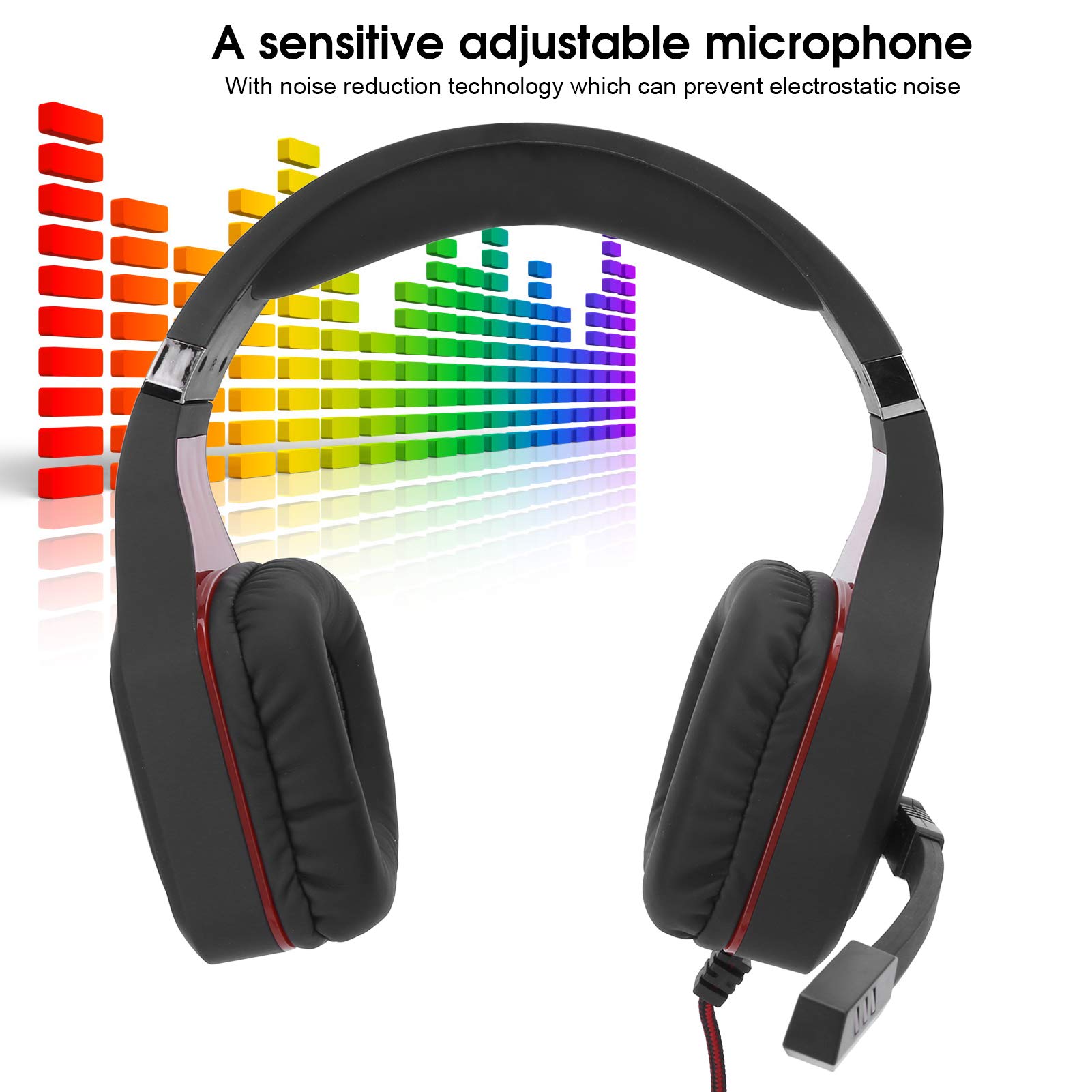 Acouto Auriculares Gaming con Cable Profesionales Auriculares Estéreo con Micrófono para PC Dispositivos Portátiles 3 5 Otros Enchufes a Estéreo Ajustable Móvil para y Gaming con Cable