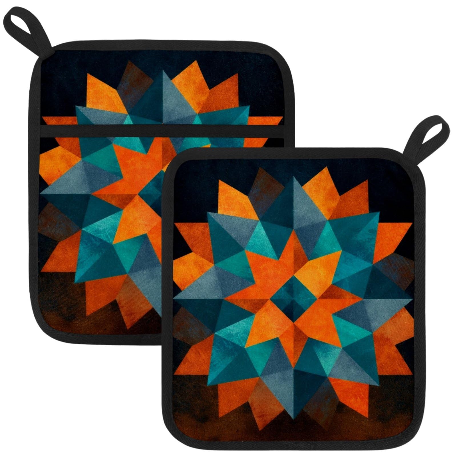 VAPOKF Star Mandala Kitchen Hot Pot Holder, Pot Holders Heat Resistant Pot Holder with Pocket Heat Resistant Trivets for Hot Pans Cotton Pot Mitts for Kitchen Cooking Baking