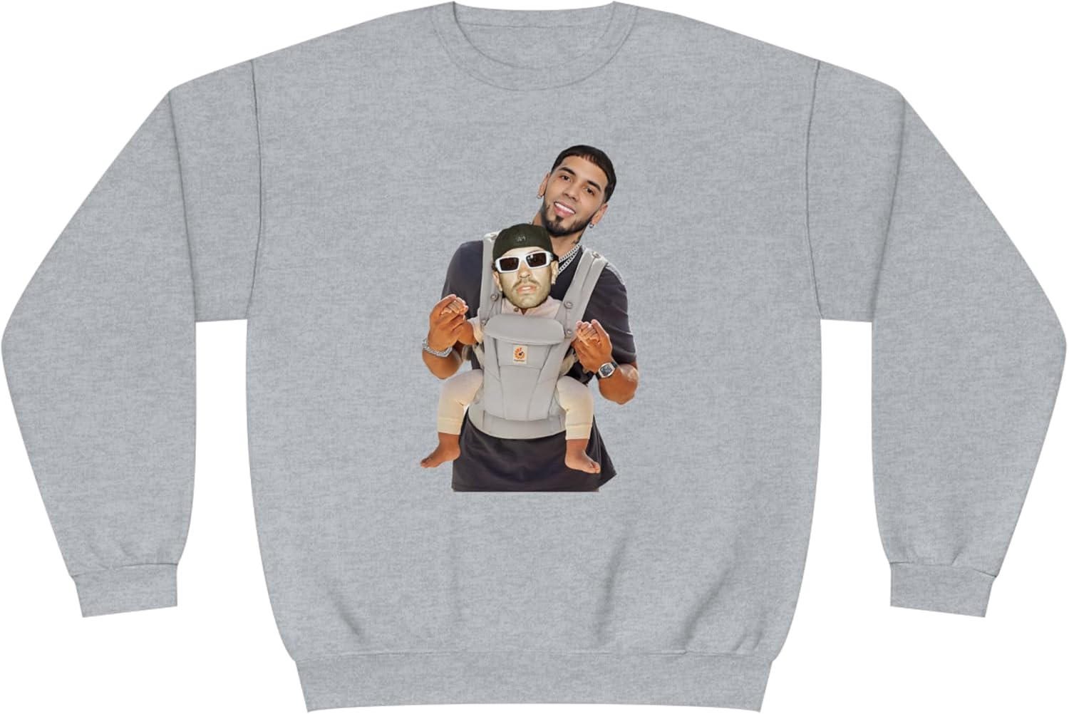 Reggaeton Star Feid Baby Carriage Design Fleece-Lined Cuello redondo como se ve en A N U E L en IG 5 colores Real Hasta La Muerte