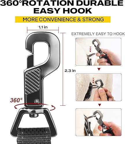 Miniatura 4 de Fida Correa resistente de 6 pies para perro con 2 cómodas asas acolchadas, asa de tráfico y gancho avanzado de fácil presión, correa reflectante