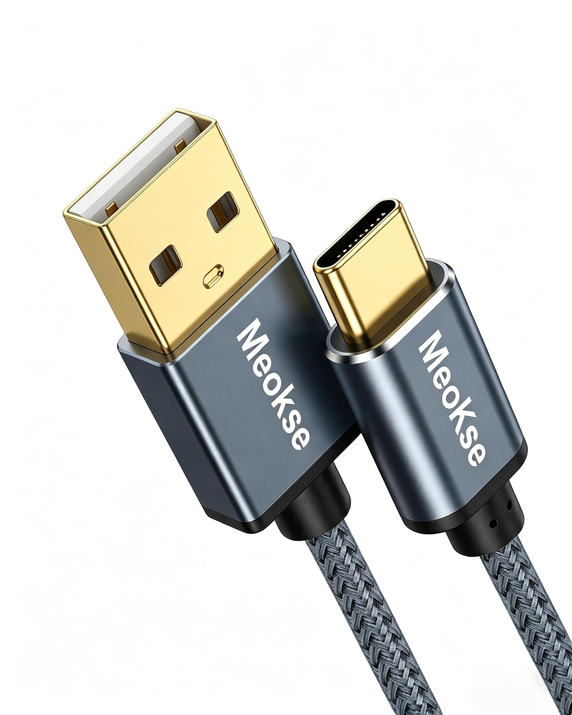Meokse Cavo USB tipo C da 20 m, cavo di ricarica intrecciato da USB A a USB C 3A compatibile con Samsung Galaxy S10 S9 S8 Plus, Note 9 8, A11 A20 A51, LG G6 G7 V30 V35, Moto Z2 Z3, USB C Charger 6M