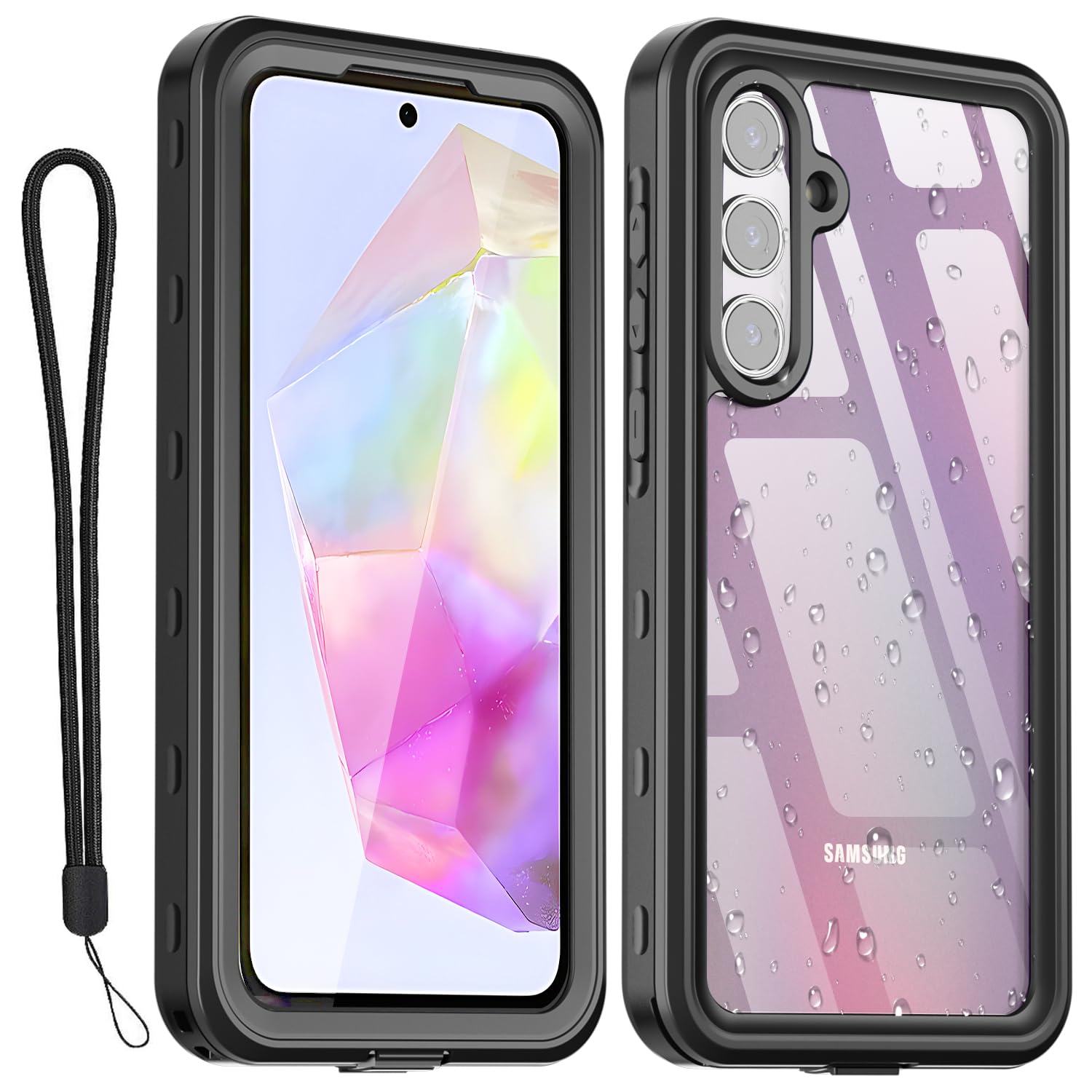 AICase Custodia Samsung Galaxy A35 Impermeabile Trasparente Proteggi Schermo Integrato Resistente alla Neve, alla Polvere, agli Urti, Certificato IP68 Protezione Completa del Corpo Subacqueo